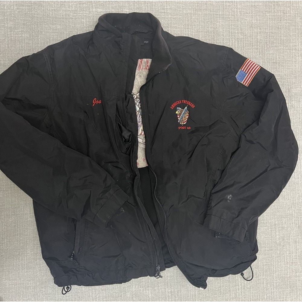 American Veteran Served Embroidered Jacket Men's XL Black- Personalized - Picture 5 of 10